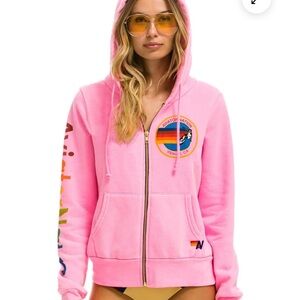 Hot pink aviator nation zip up size small